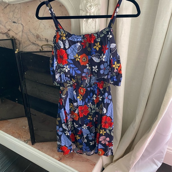 Blue floral mini dress - Picture 2 of 3